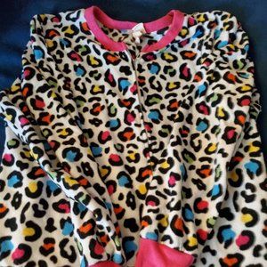 White Rainbow Leopard Print Circo Footed Pajamas